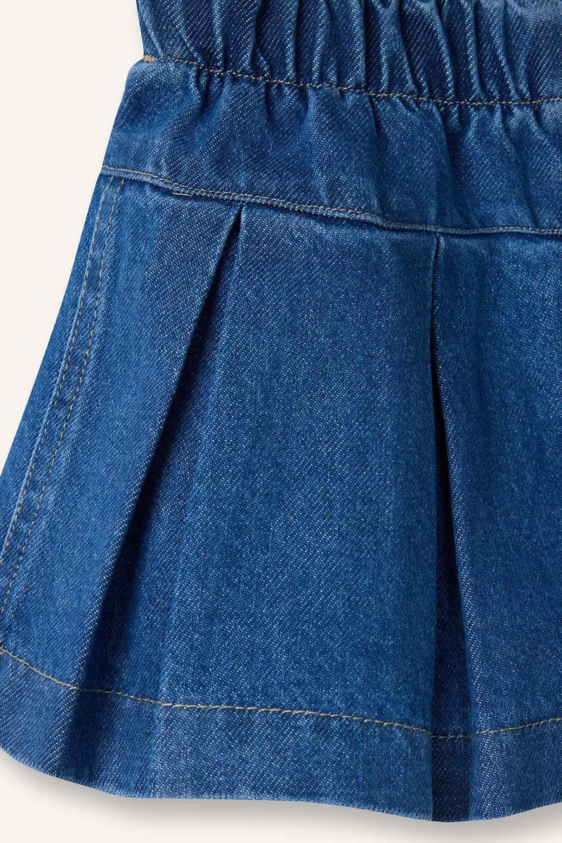 DeFacto Blue BabyGirl Baby Girl Elastic Waist Denim Skort Casual - Image 5